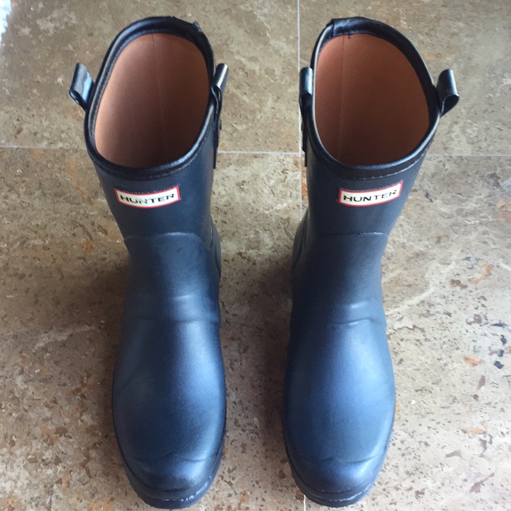 Hunter navy rain boots